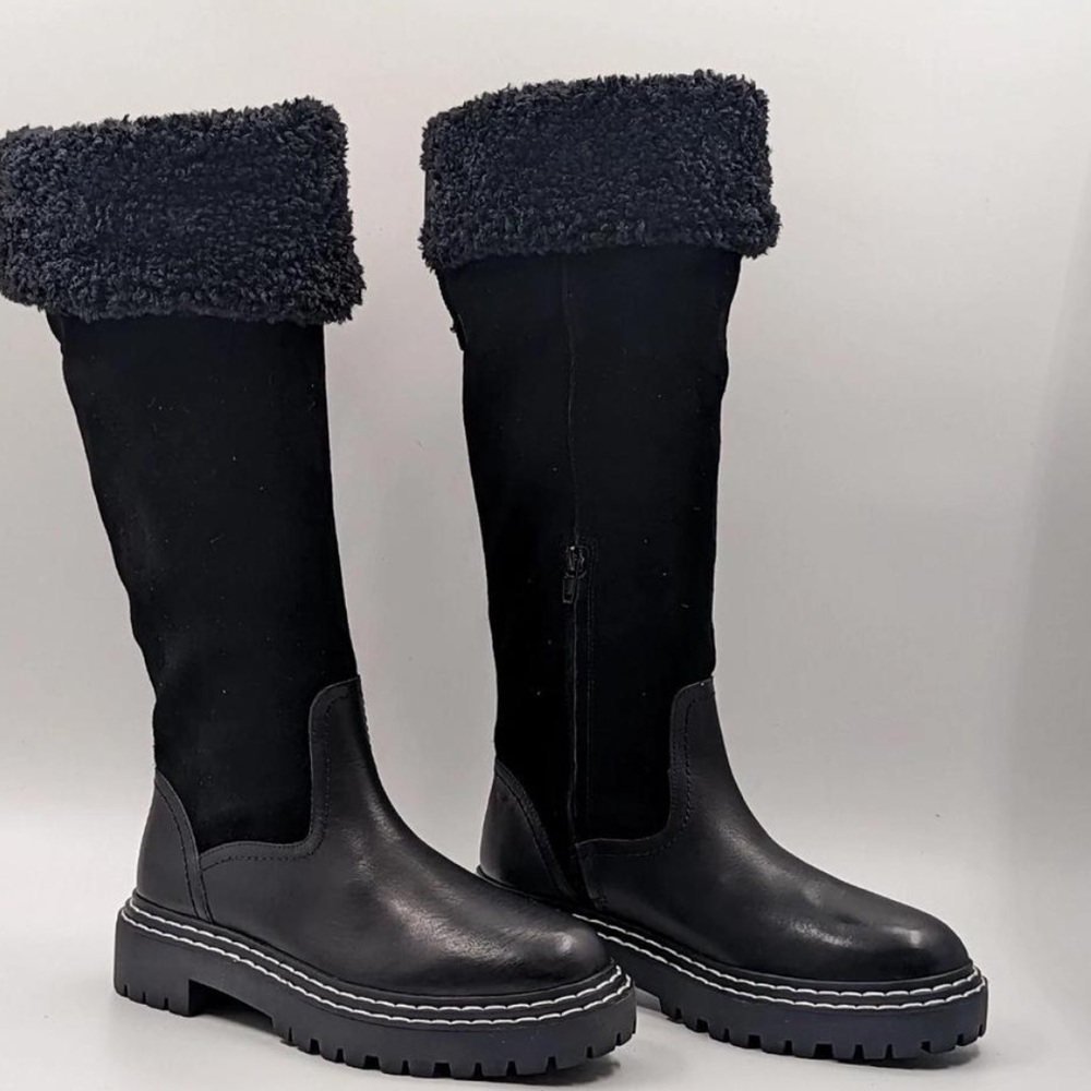 Splendid knee high boot with Sherpa teddy lining sz 6